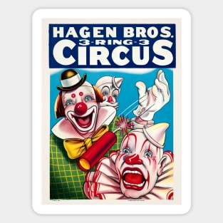 Hagen Bros. Circus Vintage Poster Restored 1900 Sticker